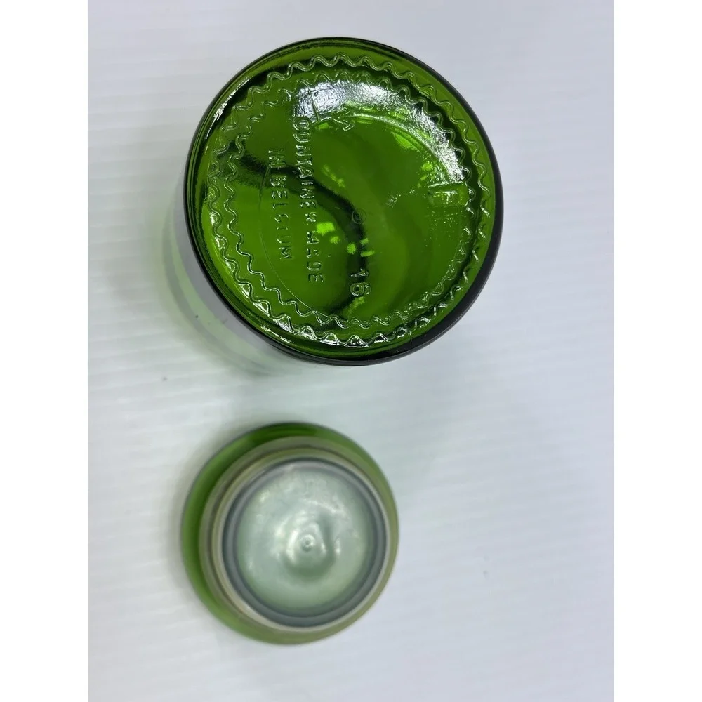 Vintage Green Canister‎ Bubble Lid Glass Jar Mid Century Modern Made in Belgium
